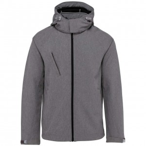 Kariban frfi kapucnis softshell dzseki, Marl Grey (dzseki)