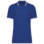 Kariban frfi rvidujj gallros pl, Royal Blue/White (KA272RO/WH)