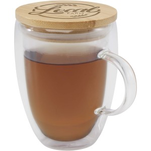 Leona veg cssze bambusz fedllel, 350 ml, tltsz (bgre)